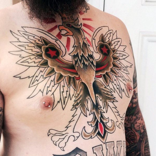 tatuaje aguila polaca para hombre 44