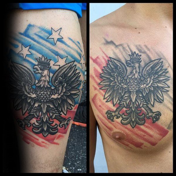 tatuaje aguila polaca para hombre 48