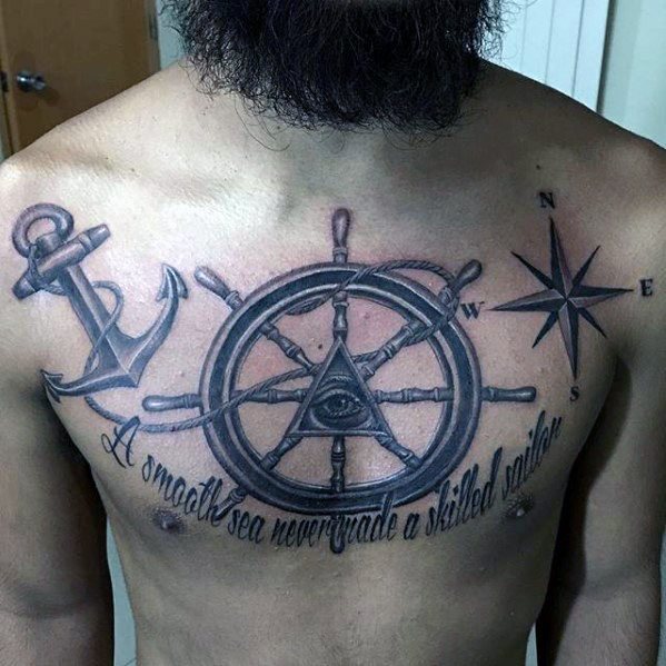 tatuaje ancla pecho para hombre 25