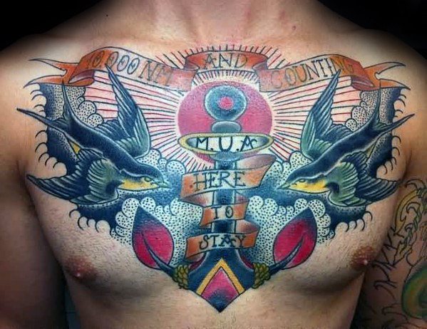 tatuaje ancla pecho para hombre 30