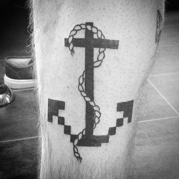 tatuaje ancla simple para hombre 01