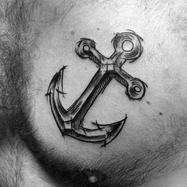 tatuaje ancla simple para hombre 06