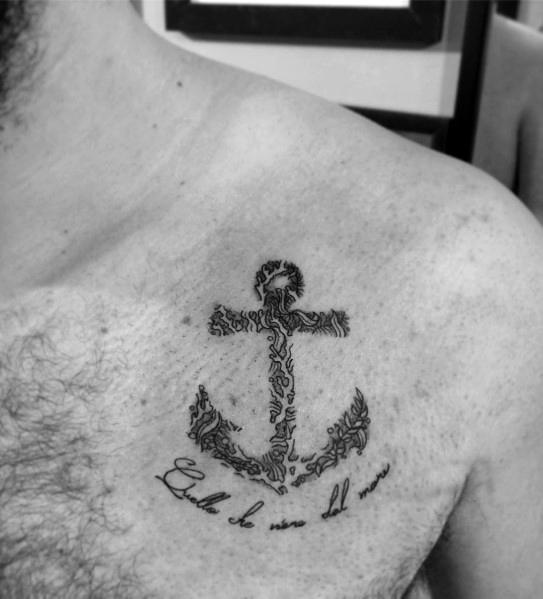 tatuaje ancla simple para hombre 31