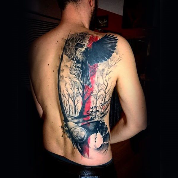 tatuaje arbol espalda para hombre 02