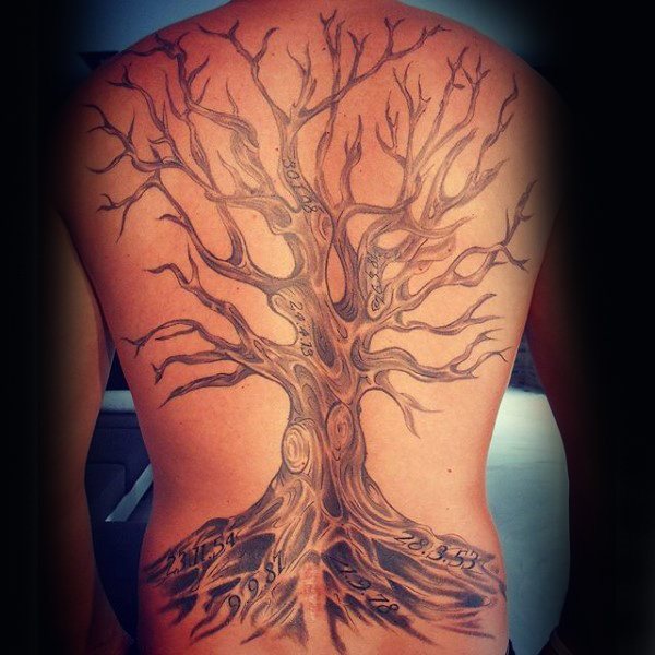 tatuaje arbol espalda para hombre 09