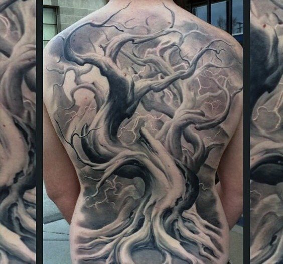 tatuaje arbol espalda para hombre 21