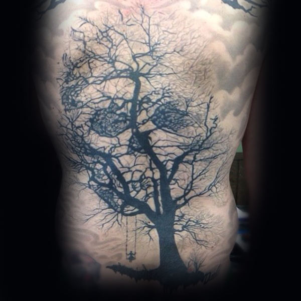 tatuaje arbol espalda para hombre 22
