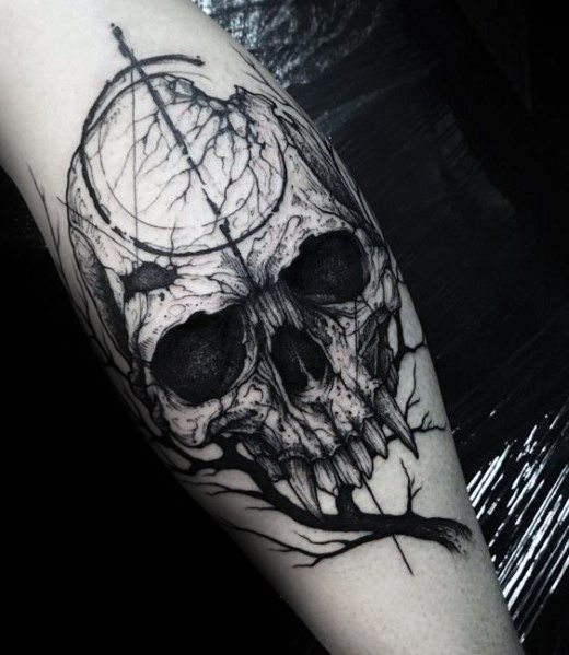 tatuaje arbol pierna para hombre 06