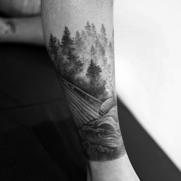 tatuaje arbol pierna para hombre 09