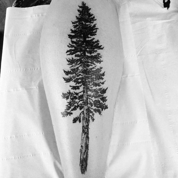 tatuaje arbol pierna para hombre 14