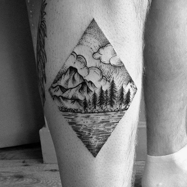 tatuaje arbol pierna para hombre 22
