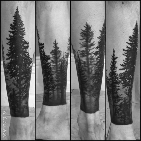 tatuaje arbol pierna para hombre 30