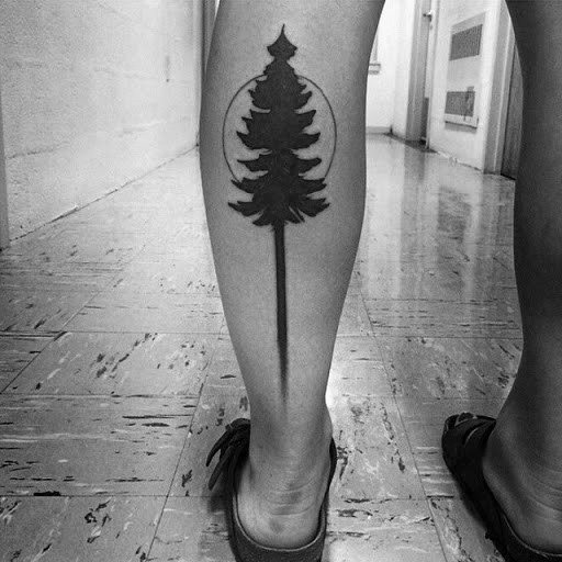 tatuaje arbol pierna para hombre 32