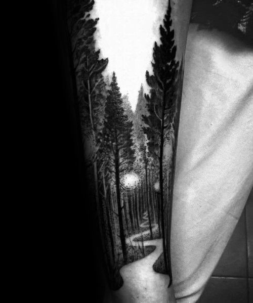 tatuaje arbol pierna para hombre 36