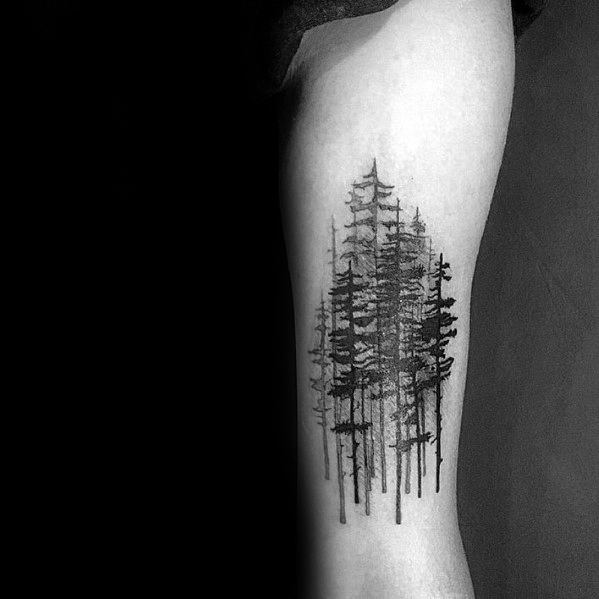 tatuaje arbol pierna para hombre 37