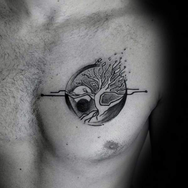 tatuaje arbol simple para hombre 01