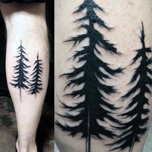 tatuaje arbol simple para hombre 34