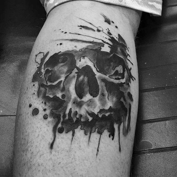 tatuaje calavera acuarela para hombre 19
