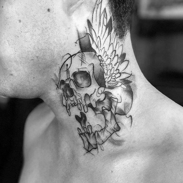 tatuaje calavera acuarela para hombre 22