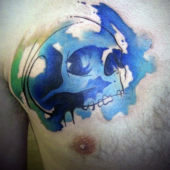 tatuaje calavera acuarela para hombre 31