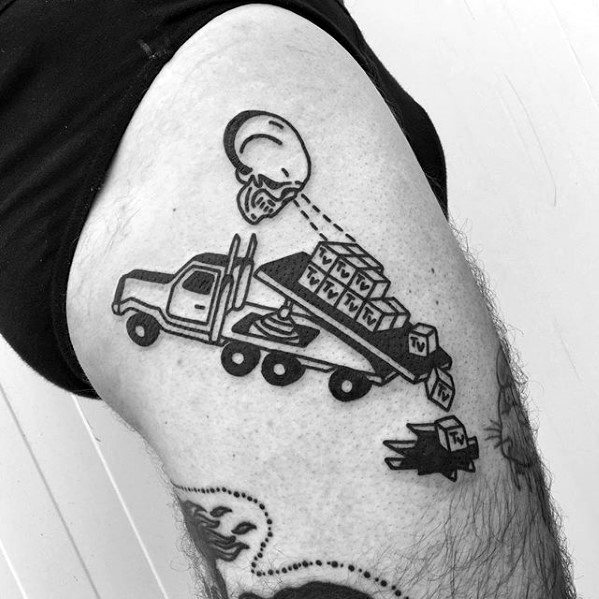 tatuaje calavera simple para hombre 13