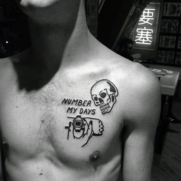 tatuaje calavera simple para hombre 20