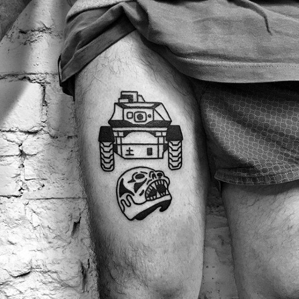 tatuaje calavera simple para hombre 21