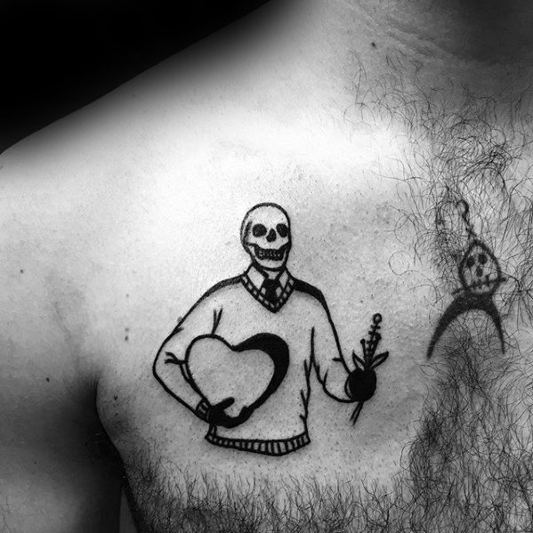 tatuaje calavera simple para hombre 29