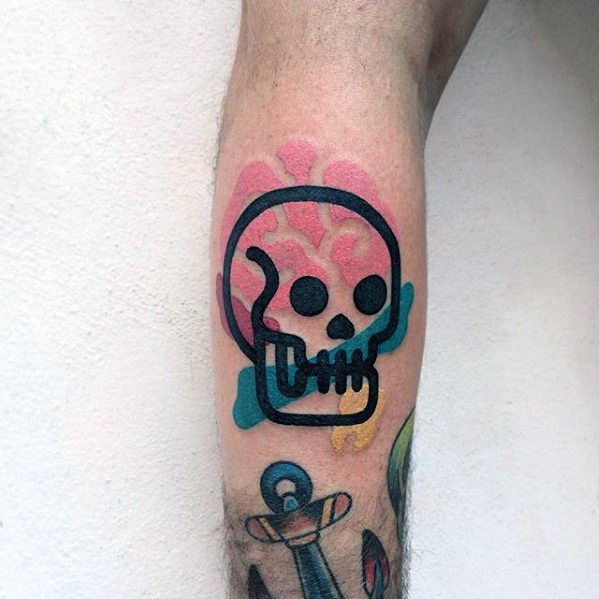 tatuaje calavera simple para hombre 31