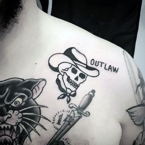 tatuaje calavera simple para hombre 33