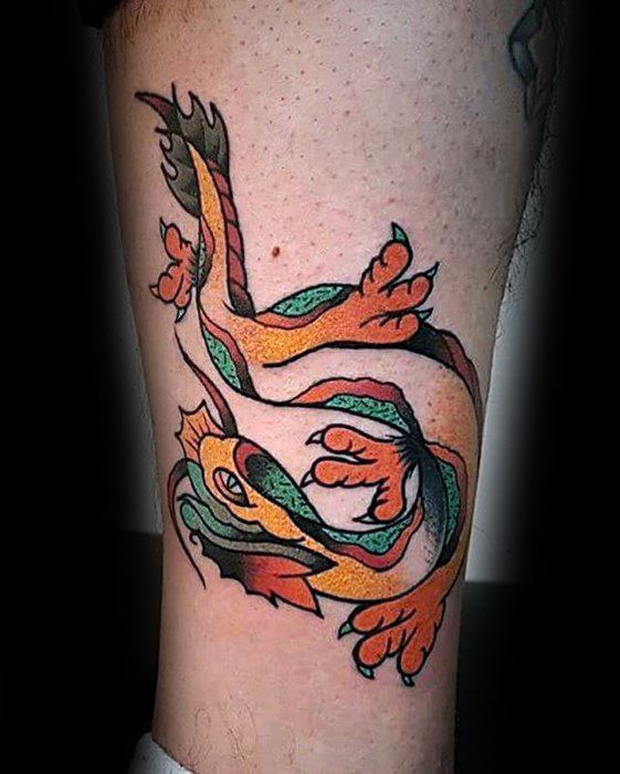 tatuaje dragon simple para hombre 03