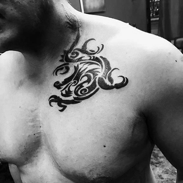 tatuaje dragon simple para hombre 40