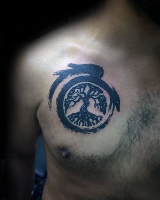 tatuaje dragon simple para hombre 44