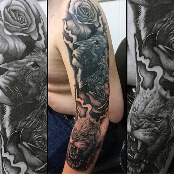 tatuaje leon para hombre 04