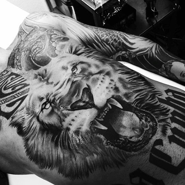 tatuaje leon para hombre 22
