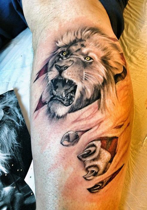 tatuaje leon para hombre 45