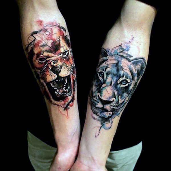 tatuaje leon para hombre 63