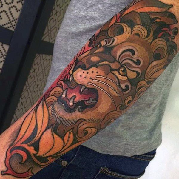 tatuaje leon para hombre 73