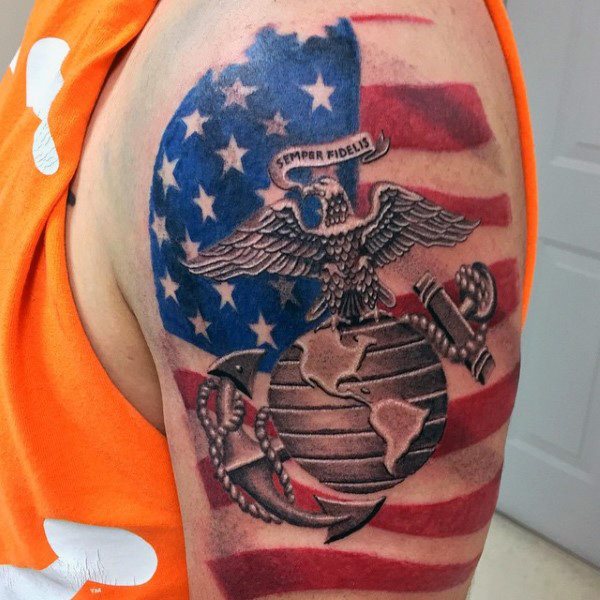 tatuaje marine ejercito para hombre 13