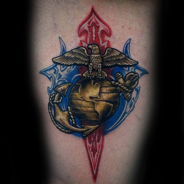 tatuaje marine ejercito para hombre 34