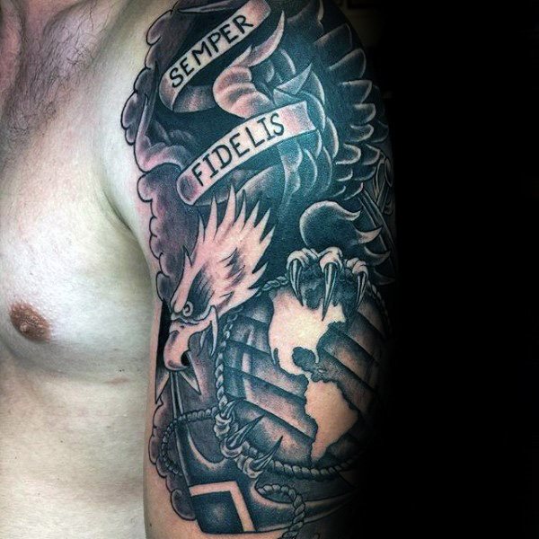 tatuaje marine ejercito para hombre 55