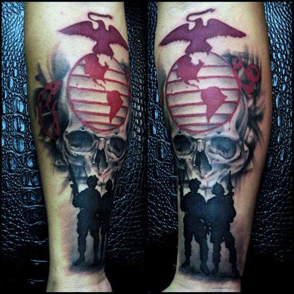 tatuaje marine ejercito para hombre 69