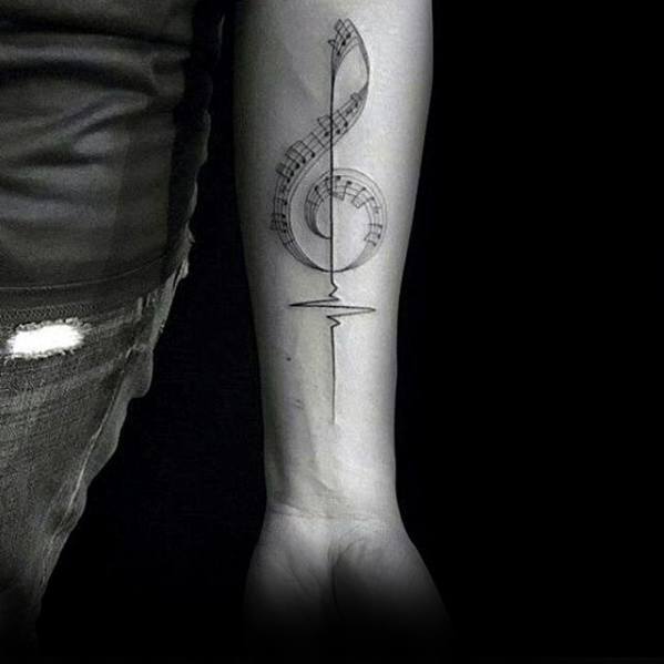 tatuaje musical simple para hombre 05