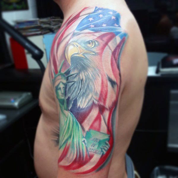 tatuaje patriotico ejercito para hombre 22