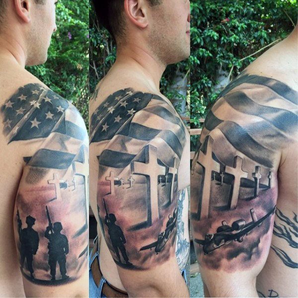 tatuaje patriotico ejercito para hombre 40