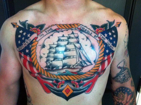 tatuaje patriotico ejercito para hombre 47