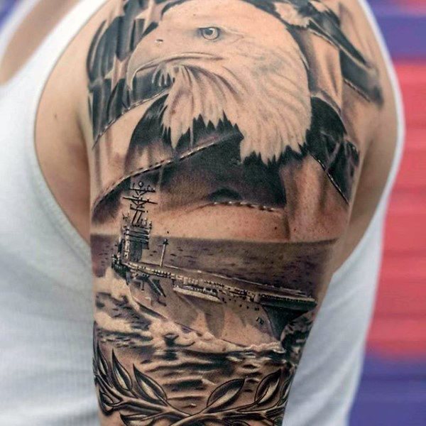 tatuaje patriotico ejercito para hombre 51