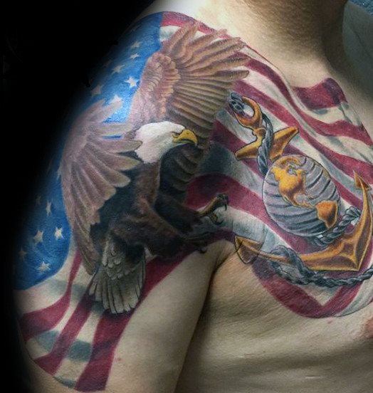 tatuaje patriotico ejercito para hombre 55
