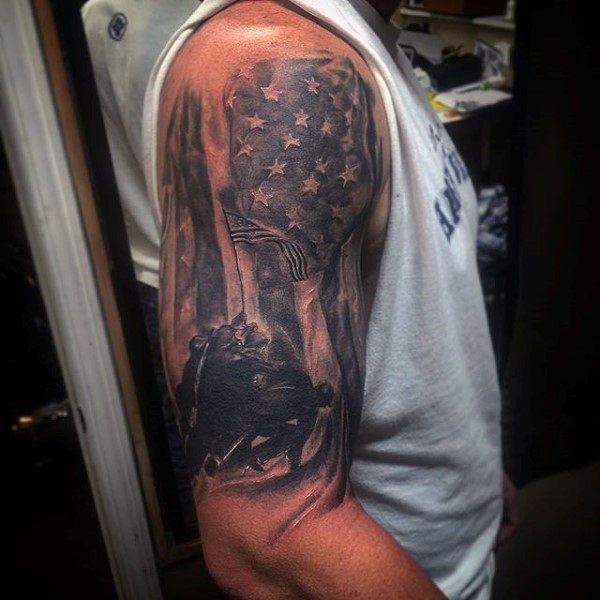tatuaje patriotico ejercito para hombre 63