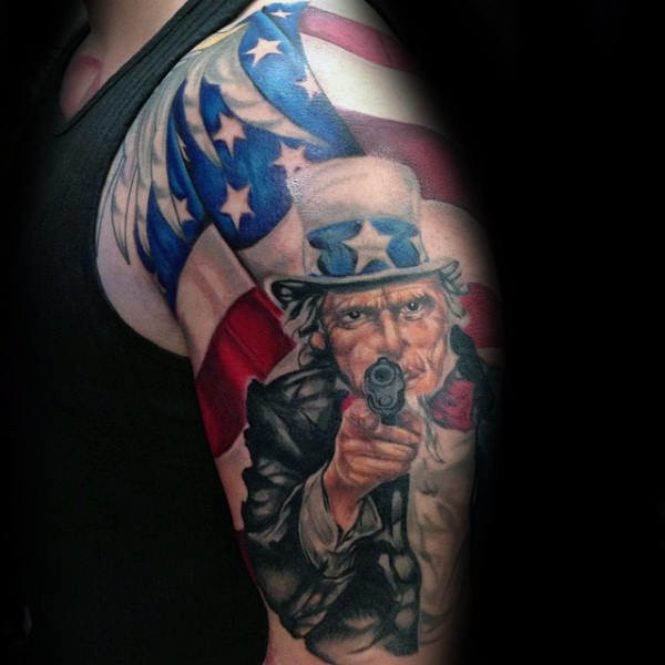 tatuaje patriotico ejercito para hombre 74